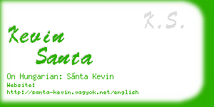 kevin santa business card